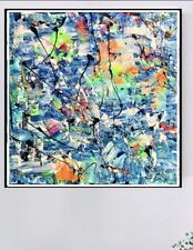 ORIGINAL ABSTRACT MODERN ART 24x24  COLLECTIBLE READY TO HANG UNIQUE PAINTING picture