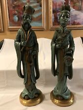 Universal Statuary Corp. Chicago. Pair Of Asian Sculptures Stamped 1958 picture
