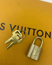 Louis Vuitton PadLock Lock &2 Key Brass Solid Gold Authentic Number 318 picture