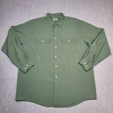 LL Bean Men's Sunwashed Canvas Shirt Size Large L Green Long Sleeve Pockets picture
