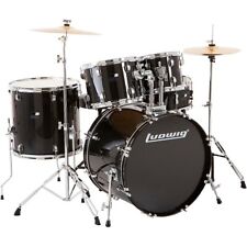 Ludwig Backbeat Complete 5-Piece Drum Set w/Hardware, Cymbals Black Sparkle picture