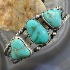 Sterling Silver Chunky Turquoise Split Twisted Shank Bracelet For Women picture