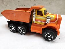 Ertl Orange Pressed Metal and Plastic Dump Truck Vintage 1980’s picture