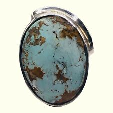 Vintage Persian Blue Natural Turquoise 925 Sterling Silver Ring Size 6.5 picture