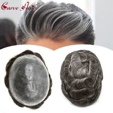 50+ Color Men Toupee Hair Replacement System Full Poly Thin Skin Human HairPiece picture