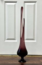 RARE Amethyst Purple•LE Smith Smoothie Pedestal Vase•28 In Tall•MCM•Collector picture