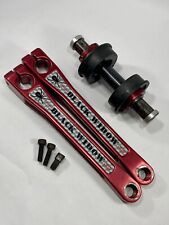 Odyssey Black Widow BMX Cranks Red Anodized Old Mid School Vintage 180mm GT Haro picture