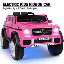 Pink 12V Kids Ride On Car Mercedes-Benz Electric Toy 3 Speeds w/LED,Bluetooth,RC picture