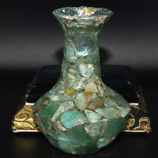 Authentic Ancient Roman Glass Bottle Vase Circa 1st - 3rd Century AD picture