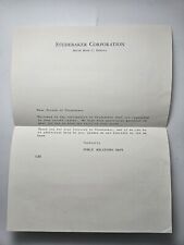 Vintage Studebaker Corporation Letter picture