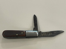 Vintage Barlow 2 Blade Folding Pocket Knife Sabre Japan 603 Sawcut Handle picture
