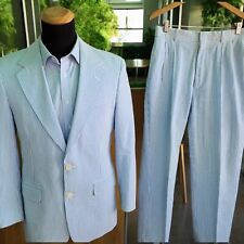 Vtg Brooks Brothers Seersucker Suit 39R Drop 7 Summer Suit 32x31 picture