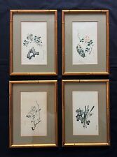 C 1950s Art Prints China Hu Ruoyu Bamboo Frames (4) Artist Signed Chinese Decor picture