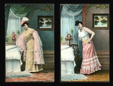 German 1910 Series 6 Postcards UNDRESSING Bedtime BOUDOIR Lingerie VASTA Archive picture