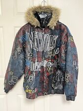 VTG BROOKLYN BOUND EMBROIDERED NEW YORK CITY LEATHER JACKET HIP HOP ALL OVER 3XL picture