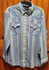 Vintage Panhandle Slim Shirt Mens 16.5 Stripe Country Western Brushpopper Retro picture