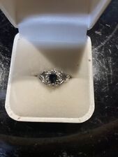 Vintage Macy’s Silver And Sapphire Ring picture