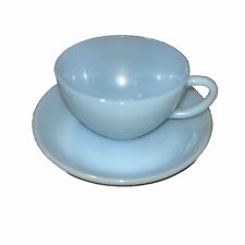 Vintage Anchor Hocking Fire King Delphite Blue Tea Cup And Saucer  picture