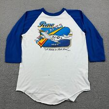 Vintage Reno Air Races 1987 Shirt Mens Large 42-44 White 3/4 Sleeve Pullover 80s picture