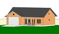 50' x 40' Ranch House Home Building Plans 3 Bedroom 2 Bathroom with CAD File picture