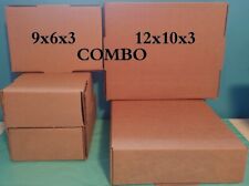 50 12x10x3 & 50 9x6x3 Boxes 100Pc  Cardboard Corrugated Shipping Tapeless + Gift picture