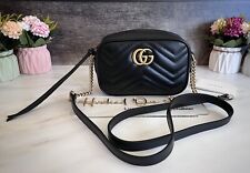 Authentic Gucci GG Marmont Matelasse Black Mini Leather Crossbody Handbag A+ picture
