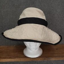 The Tilley Hemp Sun Hat TH8 beige black stripe Women's Size M Medium picture