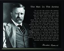 Theodore Teddy Roosevelt The Man In The Arena Quote Framed 8x10 Photo Picture picture