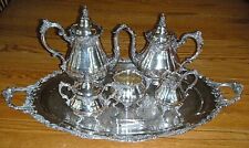 Vintage WALLACE SILVER Baroque Silver Plated Hollowware Coffee & Tea Service picture