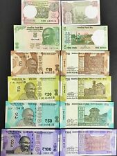 India Set, 6 PCS 1+5+10+20+50+100 Rupees, 2017- 2019, UNC picture