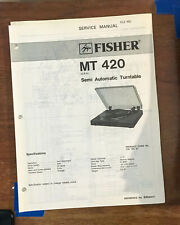 Fisher MT-420 Record Player / Turntable Service Manual *Original* picture