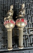 2- Vintage SCHLITZ BEER Lady on the World Beer TAP HANDLE Man Cave picture