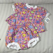 Vintage 80s/90s Carter's All Over Fish Print 24 Months 2 Piece Set Pink NWT P2 picture