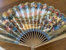 Vintage Spanish Hand Fan 1960 Purchased In Sevilla,  First Féria April 1847 picture