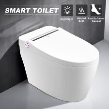 New Electronic Smart One Piece Toilet Heat Auto Flush Foot Sensor w/ Night Light picture