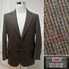 English Manor Men’s 40S Brown Tweed Plaid 2-Button Bespoke Vintage Blazer Jacket picture
