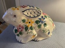 Vintage Gail Pittman Hand Painted Pottery  Large Rabbit 1993   #30 picture