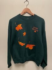 Vintage Fruit Of The Loom Adult Sweatshirt Large Green Stowe Vermont Maple Leaf picture