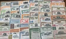 Mixed Lot of 50 Different Stock Certificates and Bonds, Various Industries picture
