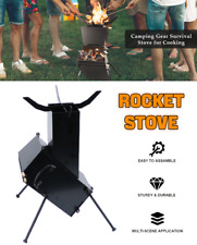 Rocket Stove Wood Buring Portable Stove for Outdoor Cooking Camping Picnic Steel picture