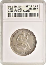 1864-S Seated Liberty Half Dollar 50C AU Details Net Extra Fine ANACS Net EF40 picture