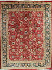 Vintage Palace Size Floral Vegetable Dye Tebriz Hand-Knotted Wool Area Rug 12x16 picture