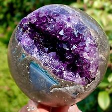 388G  Natural Uruguayan Amethyst Quartz crystal open smile ball therapy picture