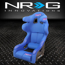 NRG Halo Prisma FIA Approved Blue Fabric Fixed Back Bucket Racing Seat Large picture