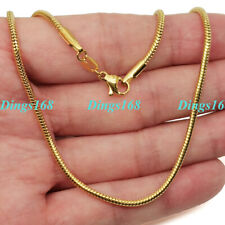 18K Yellow Gold Filled Classic Snake Chain Necklace 16/18/20/22/24/26/28-38 inch picture
