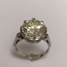 1920s  Art Deco Plat 5.46 Ct Diamond Antique Ring Handmade American Size 6.25 picture