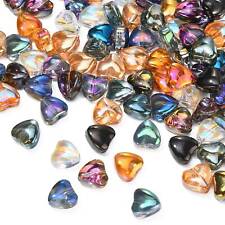 100x Glass AB Color Crystal Heart Bead for Bracelet Making Jewelry DIY Craft picture
