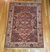 Antique 1920s or 30s Oriental Hand Knotted Wool Animal Rug 5.75'x3.9' picture
