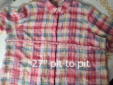 Soft Surroundings 3x Linen Top Pink Button Up Lightweight Casual Back Detail picture