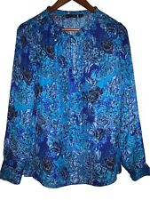 Carlisle Collection 100% Silk Top Blouse Floral Pattern Size 6 NN115 picture